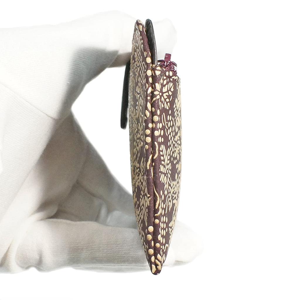 Indenya Inden Long Wallet, Large, Thin Deerskin, Purple with White Lacquer, Grape Pattern, 2107-16-120