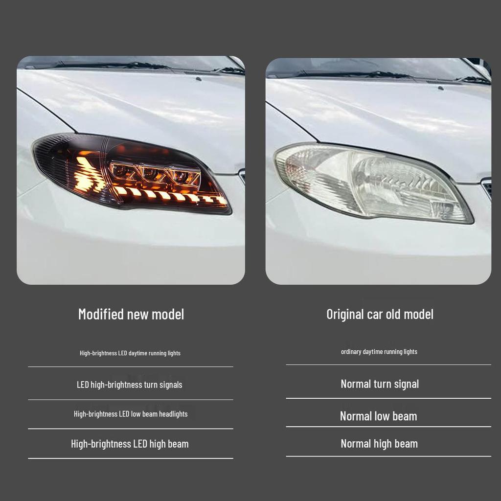 05-07 Toyota Vios LED Projector Headlights with Daytime Running and Flowing Turn Signals