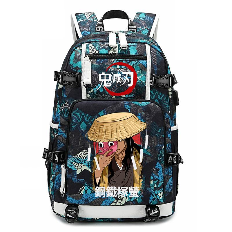 Demon Slayer Anime Print School Backpack Large Capacity Travel Bookbag for Boys Girls Kids Student