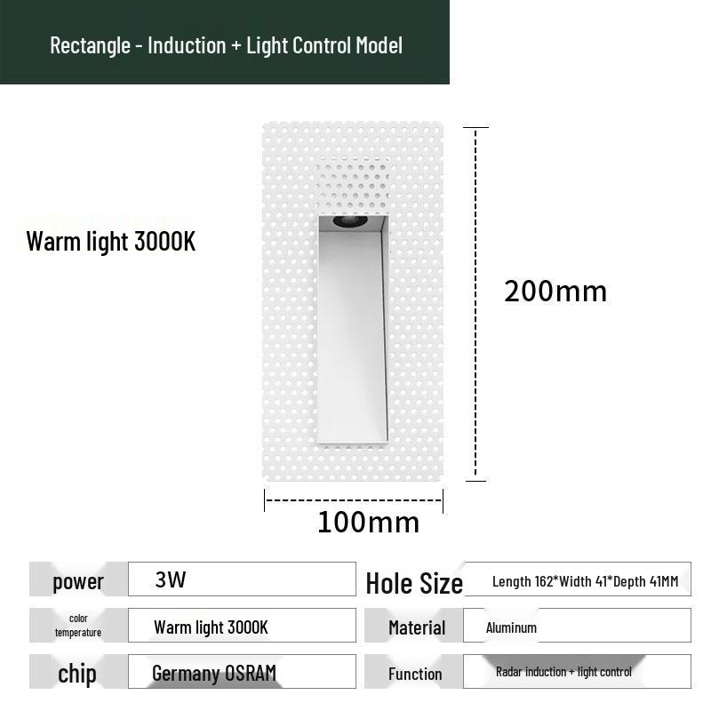 Recessed Frameless LED Stair and Corridor Light