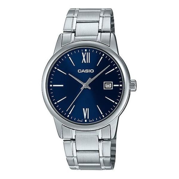 Мужские классические деловые наручные часы CASIO с датой, металл, MTP-V002D-2B3 Men s(MTP-V002D-2B3)