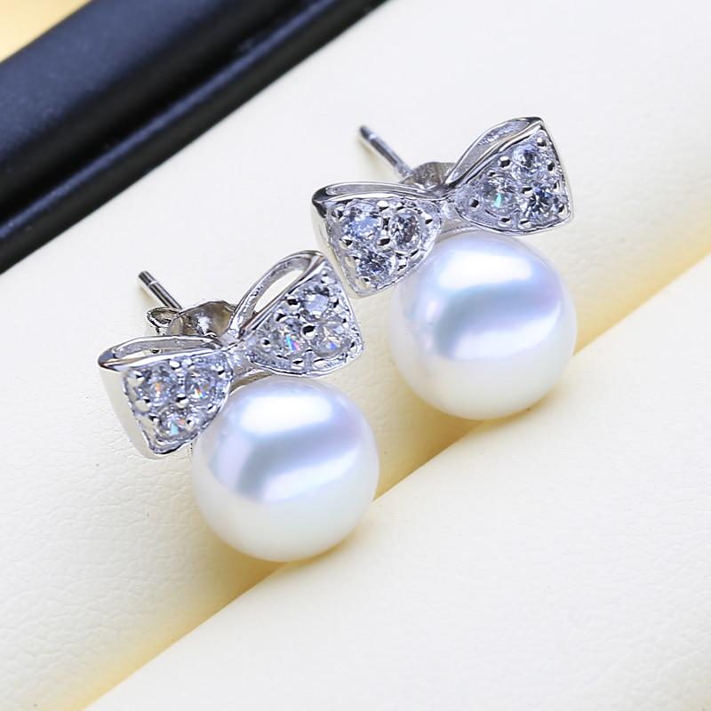 LSOOYH Böhmische natürliche Süßwasserperlenohrringe für Frauen, Zirkonia-Ohrringe, Perlenschmuck