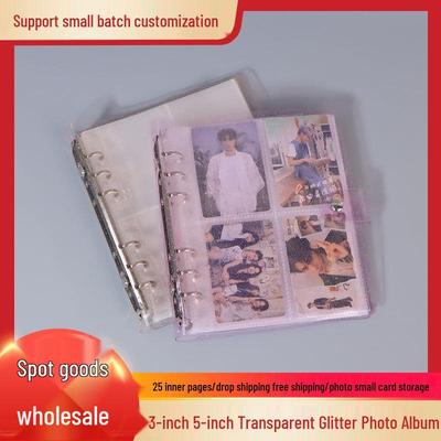 Crystal Clear 6-Ring Photo Album for 3" & 5" Idol Photo Cards, Large Capacity Collection Book with Insert Pockets.