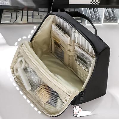 1 Piece Extra High Capacirt Stationery Orgainzer Fashion Simplicity Solid Color Series Scrapbook Storage Bag Outdoor Study Bag
