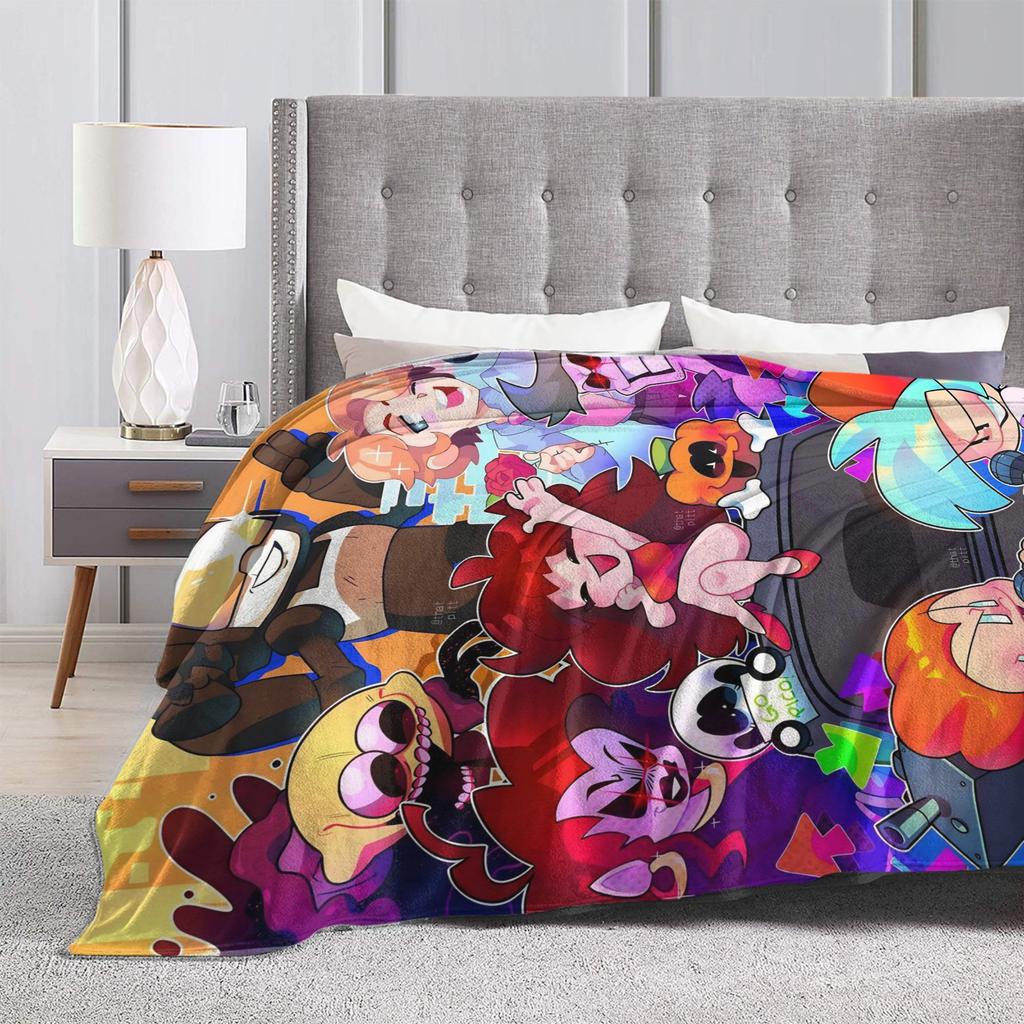 FNF Bad Time Trio Friday Night Funkin Super Soft Blanket Pattern Outdoor Flannel Bedspread Sofa Bed Cover
