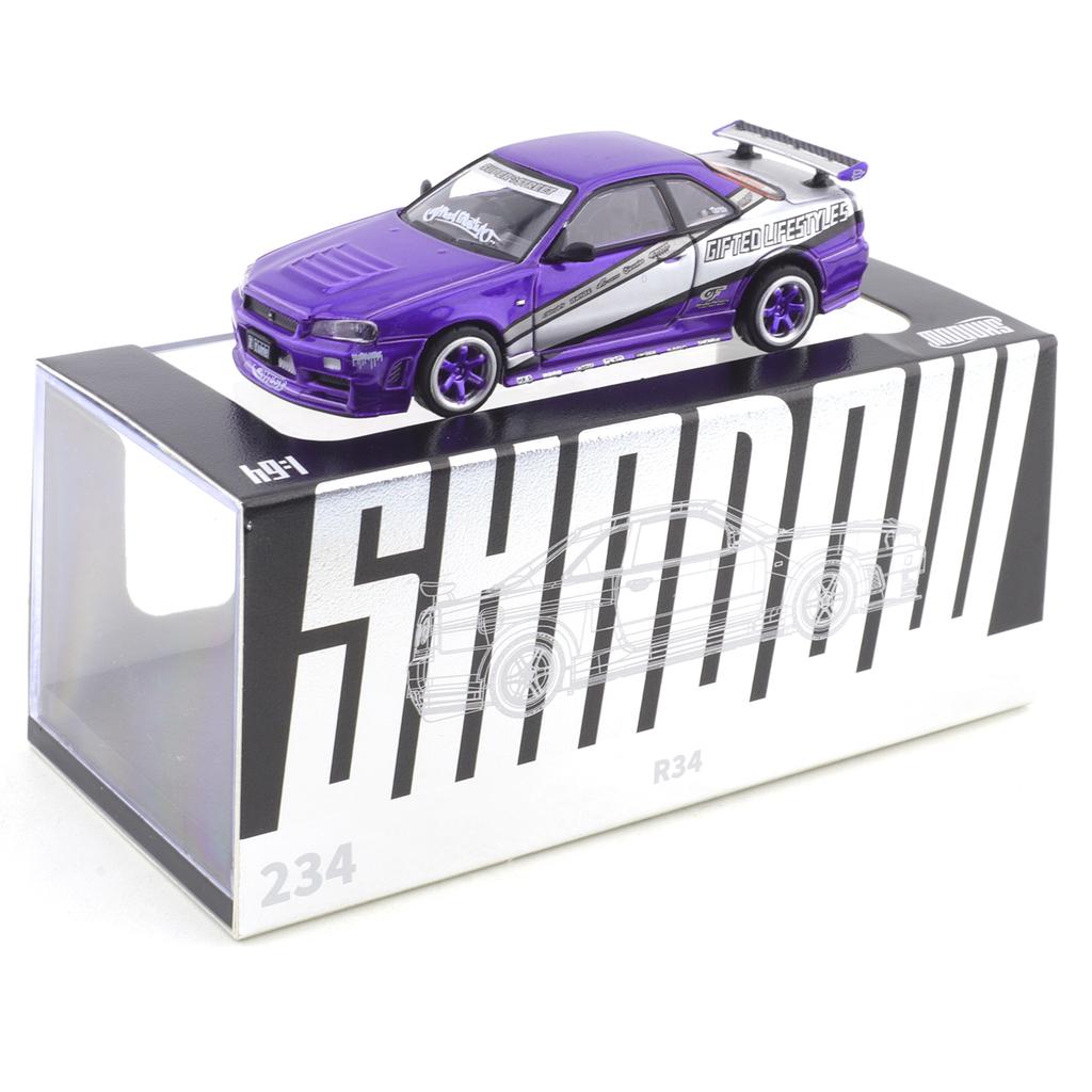 DCT/DM 1/64 Nissan GTR R34 Car Alloy Toys Motor Vehicle Diecast Metal Model Kids Toys Boys