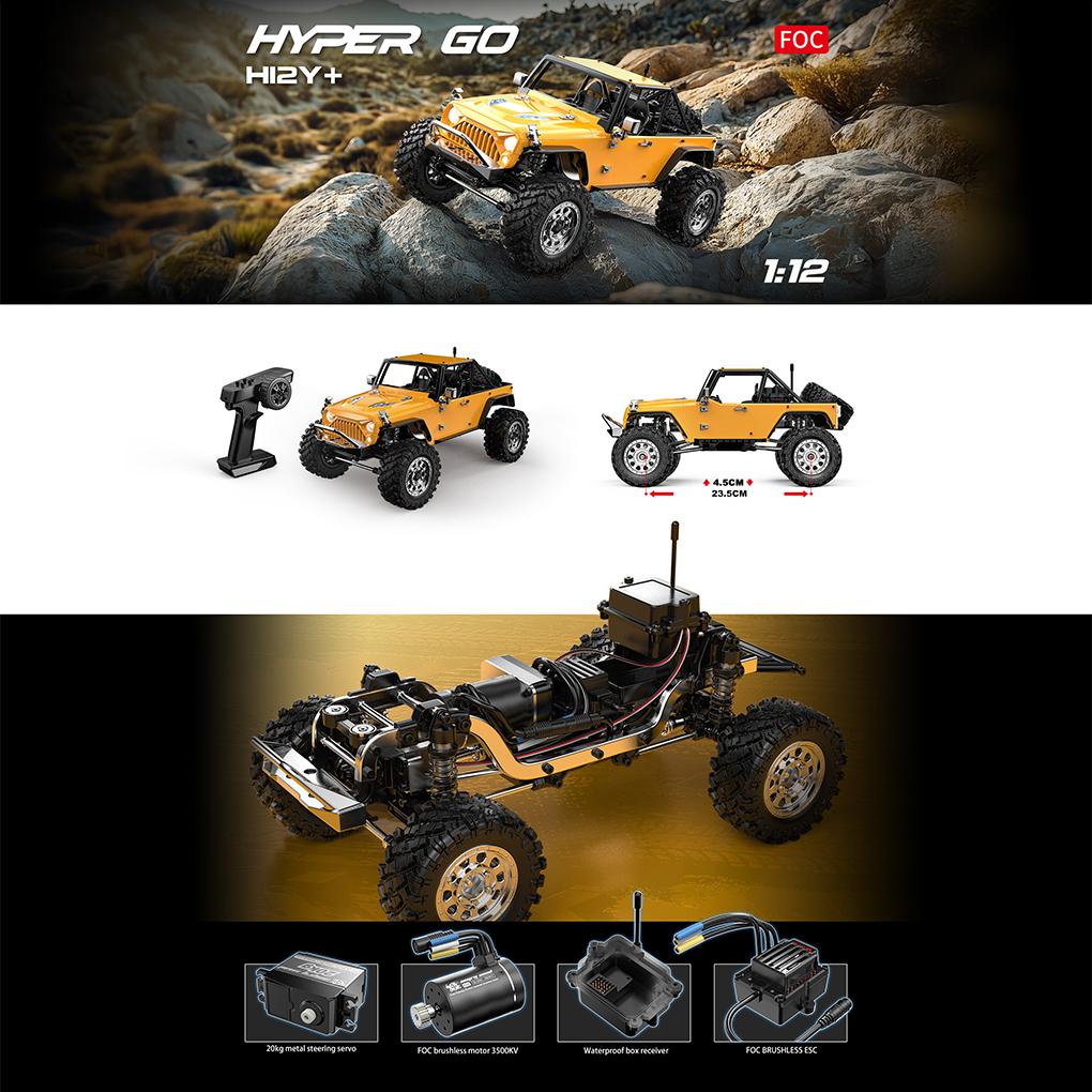 1/12 MJX H12Y+ H12Y RC Remote Control Climbing Off-road Vehicle Sensorless Brushless Large Scale 4WD Off-road Vehicle Rc Car