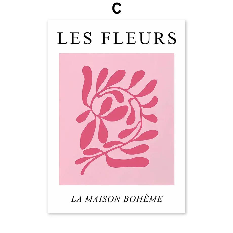 Skandinavischer Minimalistischer Wandkunst Rosa Matisse Bauhaus Blumenmarkt HD Leinwand Poster Druck Heim Schlafzimmer Wohnzimmer Dekoration
