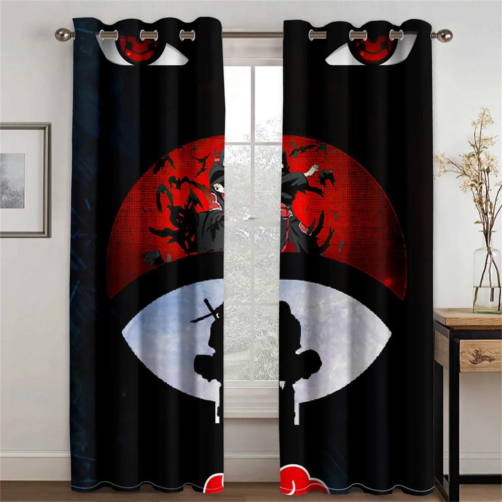 Japanese Style Wave Sun Samurai Manga Caricature Animation Light Filtering Drapes 2 Panelss Thin Window Drapes For Bedroom Space Living Space