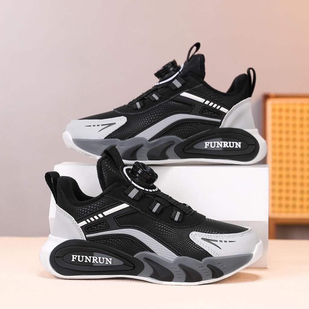 Adidași de bumbac sport casual de iarnă pentru băieți, țin cald, pantofi de mers și alergat pentru studenți, adidași de tenis cu platformă