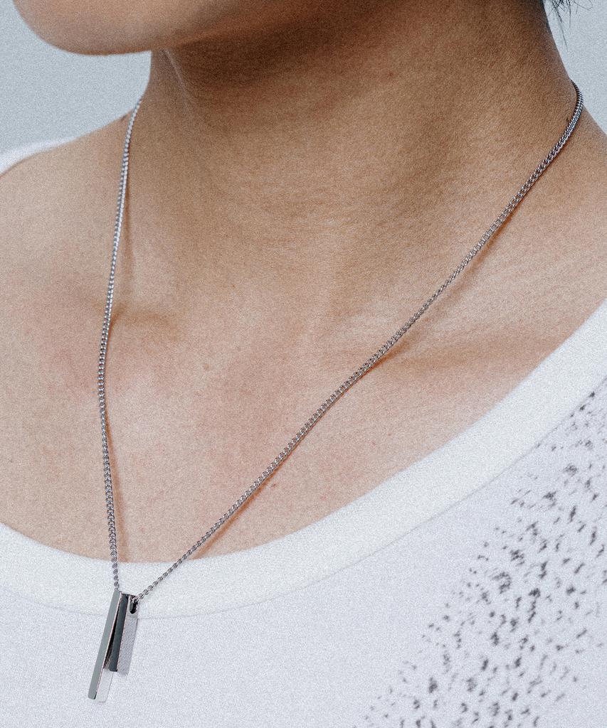 Scalettoblack Wsm005 Simple Two Bar Necklace