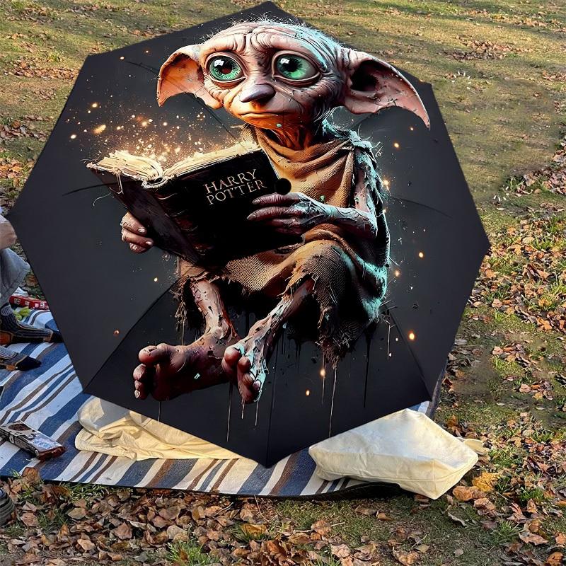 1PC Warner Harry Potter Dobby Umbrella-8-Rib Reinforced, Automatic Open, Lightweight & Durable-A40