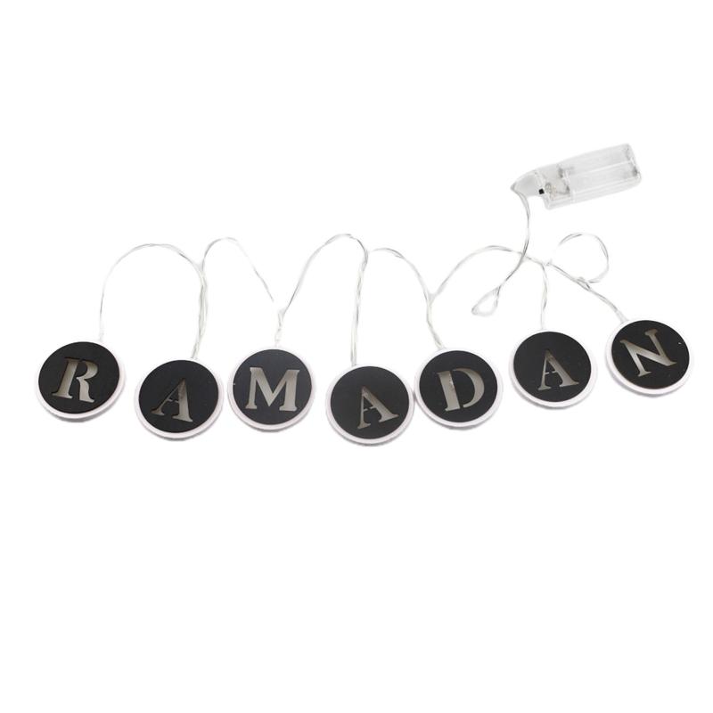 

Wooden Eid String Light Led Ramada Mubarak Letters Lamp Ornament Crafts for Islamic Muslim Party Ramadan Decoration Night Lamps