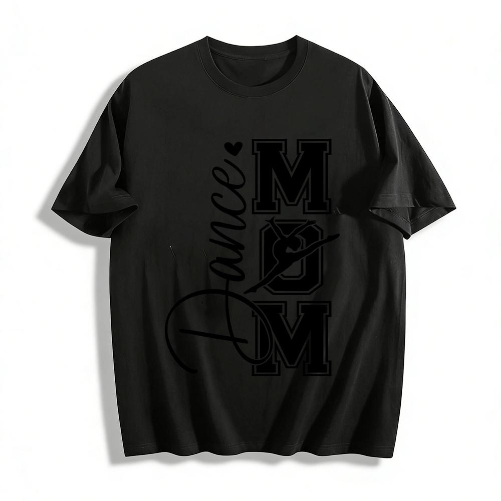 

Dance Mom Letter Print Tee Dancer Silhouette Graphic Casual Top Pure cotton T-shirt XXS