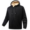 Herren Lässig Einfarbig Lammfell Verdickt Warmer Mantel, Herren Strickjacke mit Kapuze, Outdoor Sport Reißverschlussmantel