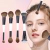 2 In 1 Professional Double Ended Makeup Brush Large Conical Head And Handle For Foundation Concealer Setting Travel Make Up Tool