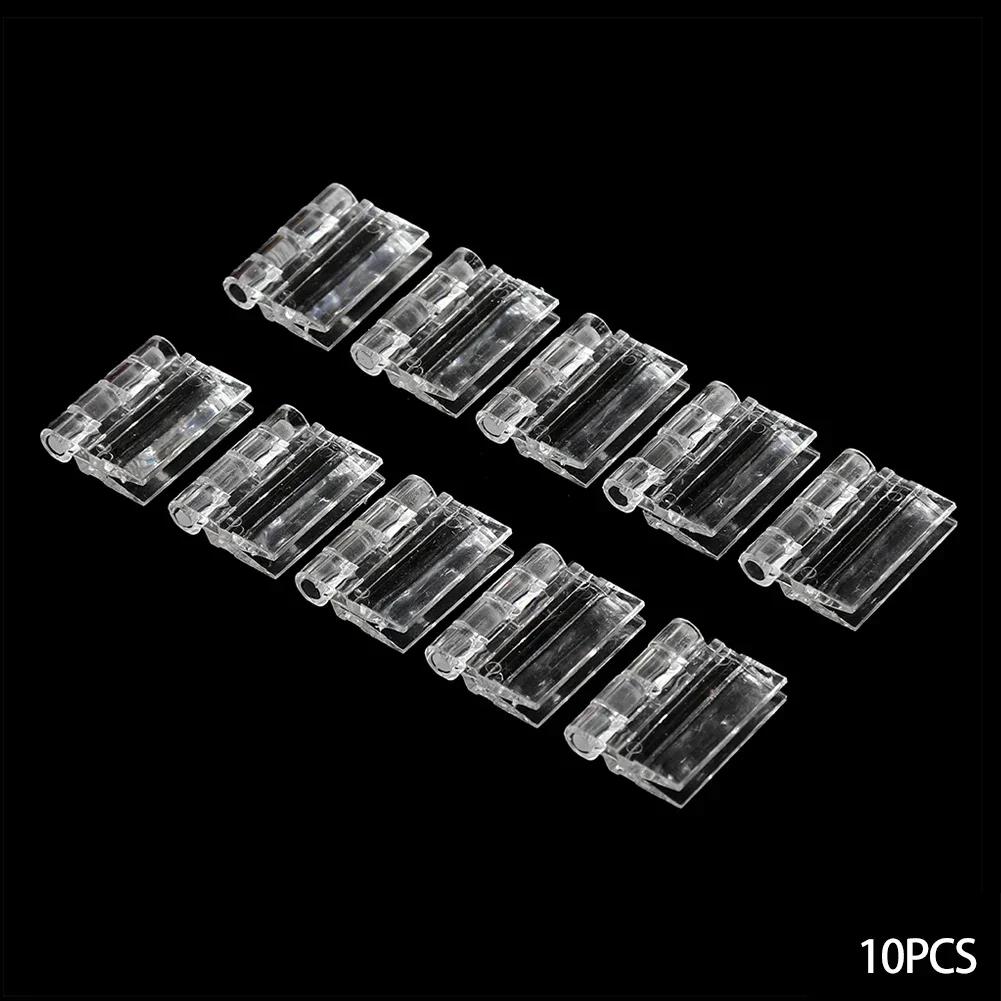 10 sztuk przezroczyste plastikowe zawiasy składane wytrzymałe przezroczyste akrylowe narzędzia zawiasowe sprzęt meblowy zawiasy do drzwi szafek