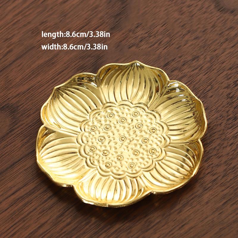 1PCgolden retro metal coaster tea ceremony decoration exquisite insulation pad suitable for tea rooms, home decoration