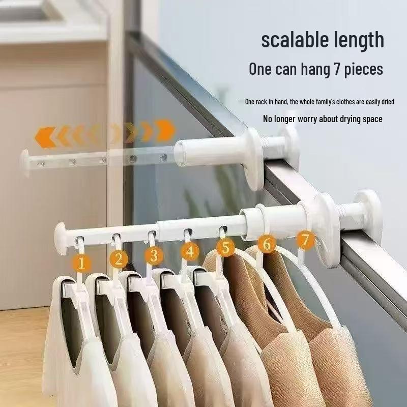 Portable Telescopic Folding Clothes Hanger: No-Punch Storage Rack for Travel and Hotel Use