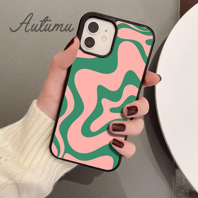 Liquid Swirl Abstract Neutral Blue Grey Phone Case for iPhone 11 12 13 14 Pro Max Mini XR XS SE 2020 6S 7 8 Plus Galaxy S21 S22
