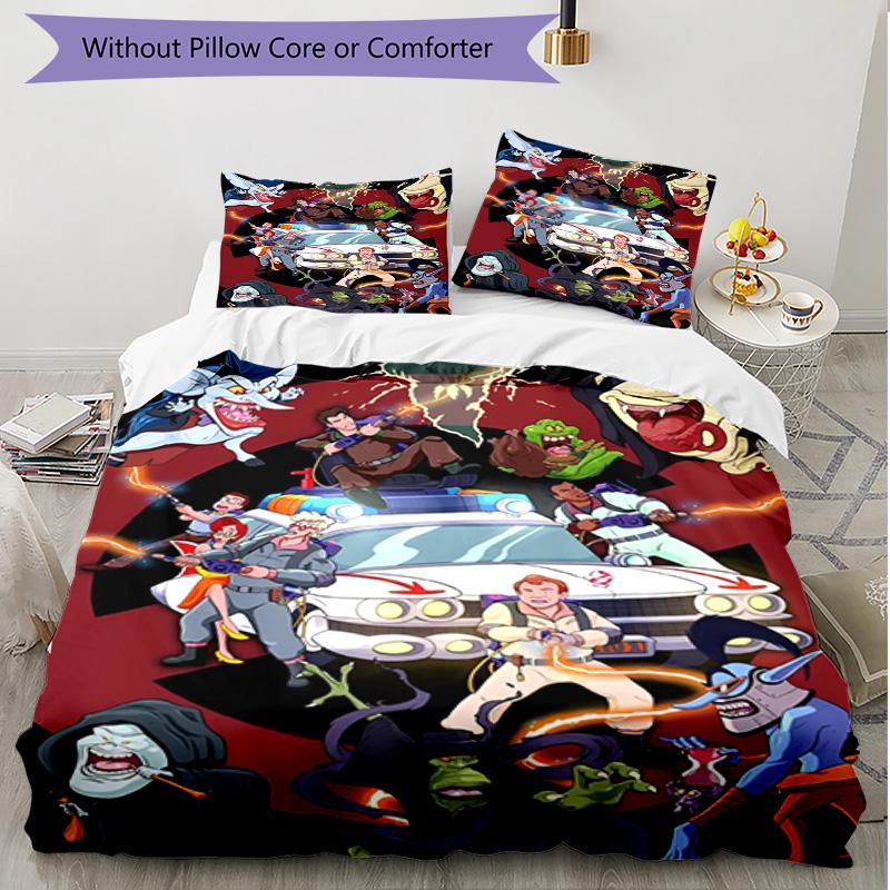3pcs Duvet Cover Set (1*Duvet Cover + 2*Pillowcase, Without Core), Ghostbusters Print Soft All‑Season Bedding Set, Home Bedroom Decor Gift