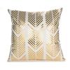 Modern Geometric Gold Bronzing Plants Leaves Cushion Cover Super Quality Polyester Pillow Cover Decorative Pillow for Sofa Chair