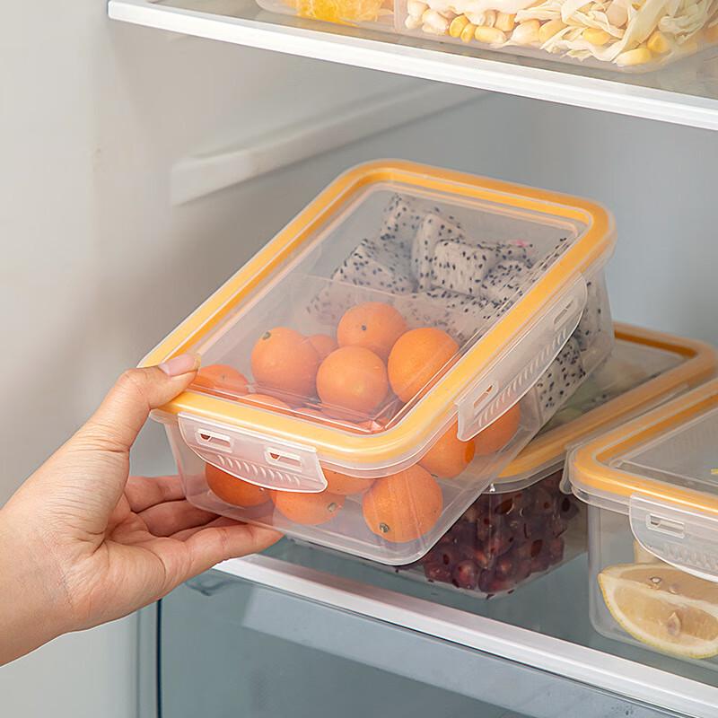 Kitchen Divided Food Storage Box with Lid - Food Grade Plastic & Silicone Fresh-Keeping Container for Fruits & Vegetables