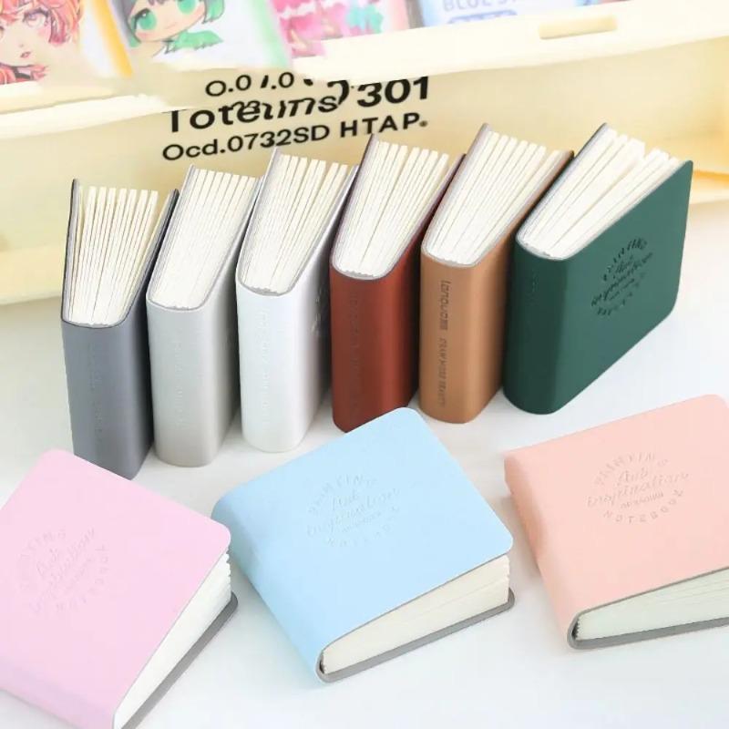 3Pcs Thick Drawing Paper Mini Drawing Book Compact PU Leather Cover Miniature Sketchbook Unlined No Bleed Extra Small Notepads