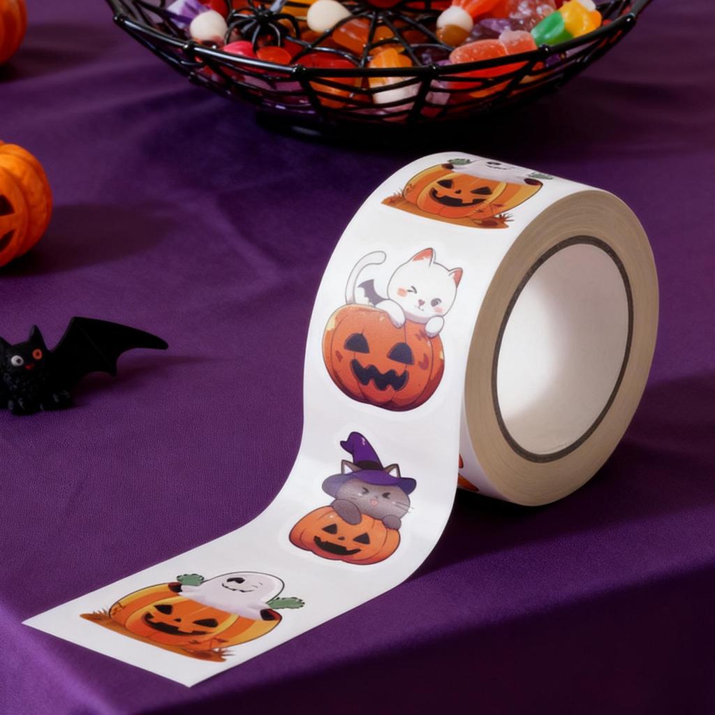 Halloween Stickers 500 Pieces Pumpkin Face Envelope Seals Halloween Envelope Stickers For Card Making Cookie Cupcake Baking