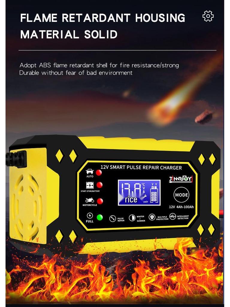 12V 6A Smart Pulse Lead-Acid Battery Charger for Car and Motorcycle