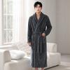 Dicker Flanell-Bademantel für Paare im Winter - Warmer Korallenfleece Langer Bademantel für Damen und Herren