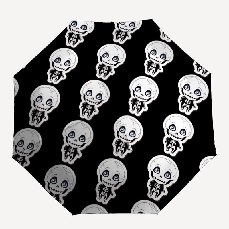 

1pc Cute Skeleton Automatic Folding Umbrella, Portable & Foldable Design with 8 Ribs, Casual Outdoor Accessory yy250805088