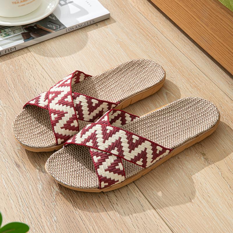 

Всесезонные женские льняные тапочки, домашние нескользящие парные льняные напольные тапочки с шваброй, крутые тапочки, мужская пляжная обувь, женские шлепанцы на плоской подошве