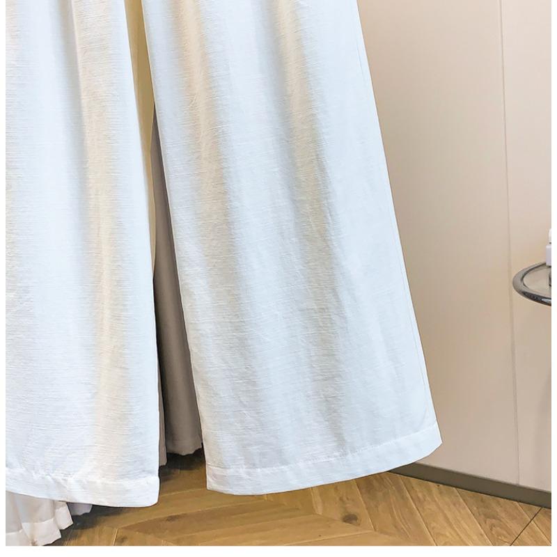 DIMANAF 2026 Plus Size Summer Women Pants Elastic Waist Oversize Fashion Office Lady Casual Long Pants Solid Black