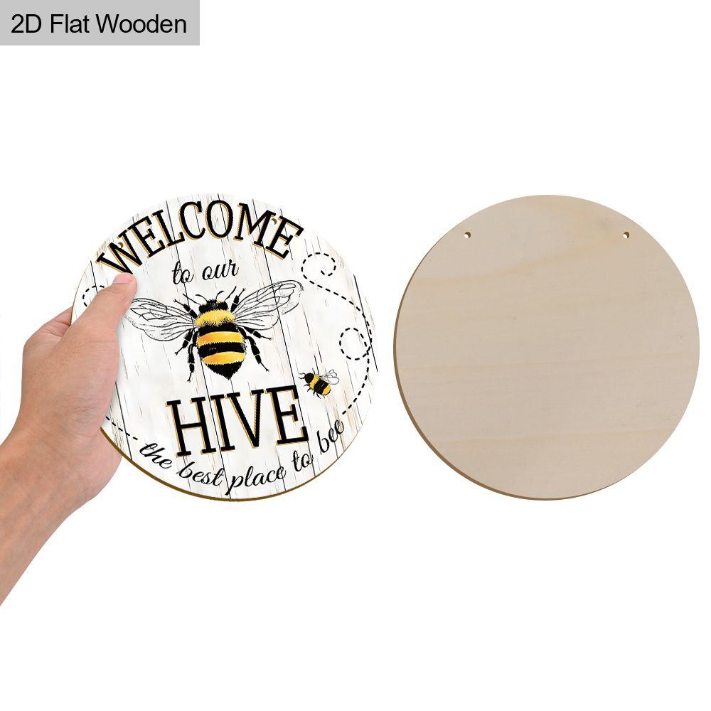 Garden Decoration, Wooden Hanging Decorative Signs, "WELCOME" Logo, Bee Pattern, 2D Graphic Products, Housewarming Gifts for Friends