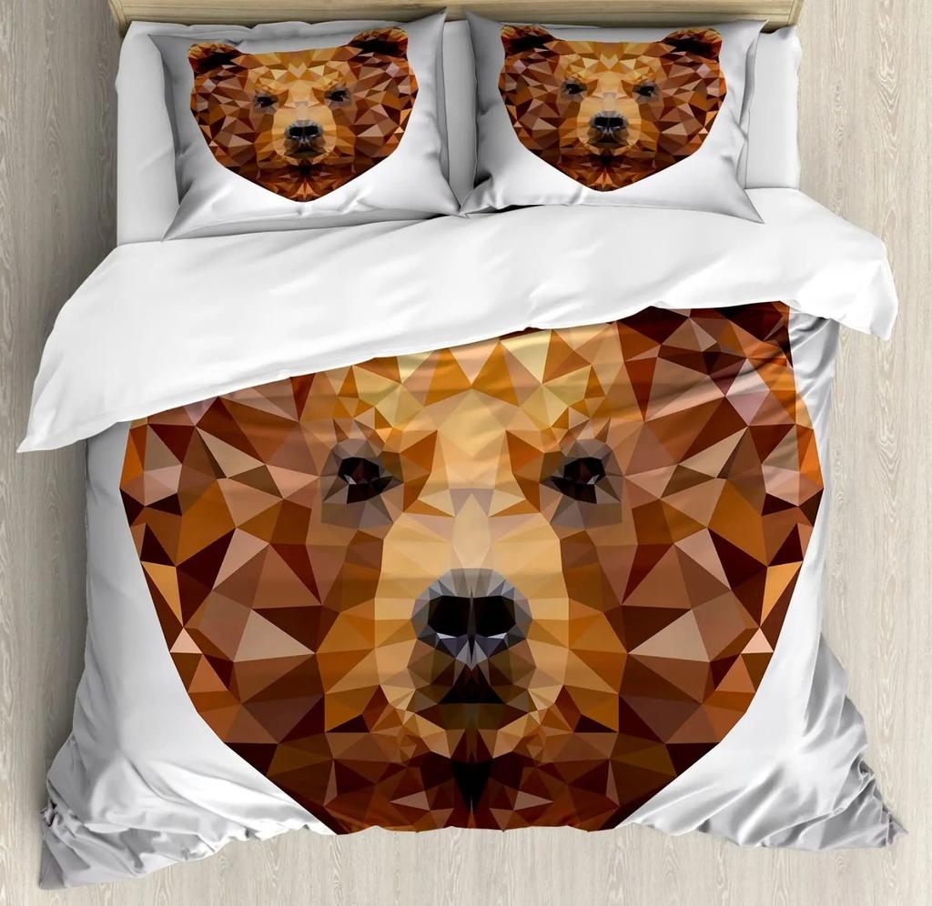 Comforter 3D Printed Cute Bear And Dog With Cartoon Animal Bedding Wild Animals Queen Size Comforter Set