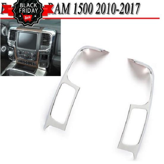 Chrome For Dodge RAM 1500 10-2017 Center Console GPS Navigation Side Panel Cover