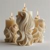 Candle Molds Waved Pillar Castings Molds Spirals Flower Shape Silicone Moulds Ornament Plasters Molds Epoxy Resin Molds