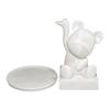 Bear Serving Tray Key Holder Decorative Bear Figurine with Dish Candy Lipsticks Earrings Jewelry Storage Display Stand Table Desk Organizer