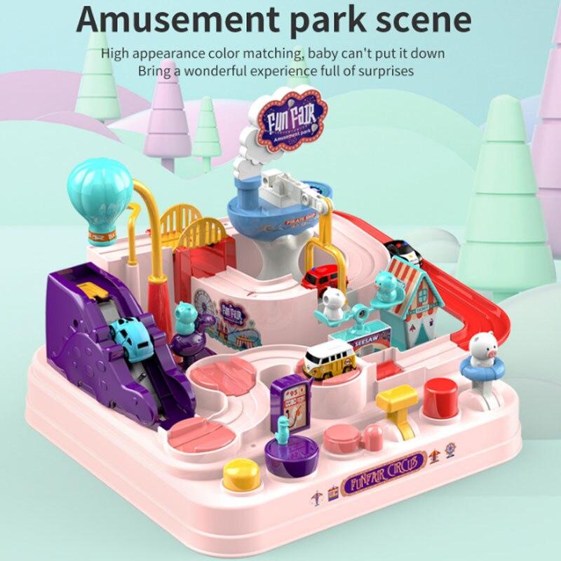 Racing Rail Car Model Racing Educational Toys Children Track Car Adventure Game Brain Game Mechanical Interactive Train Toy