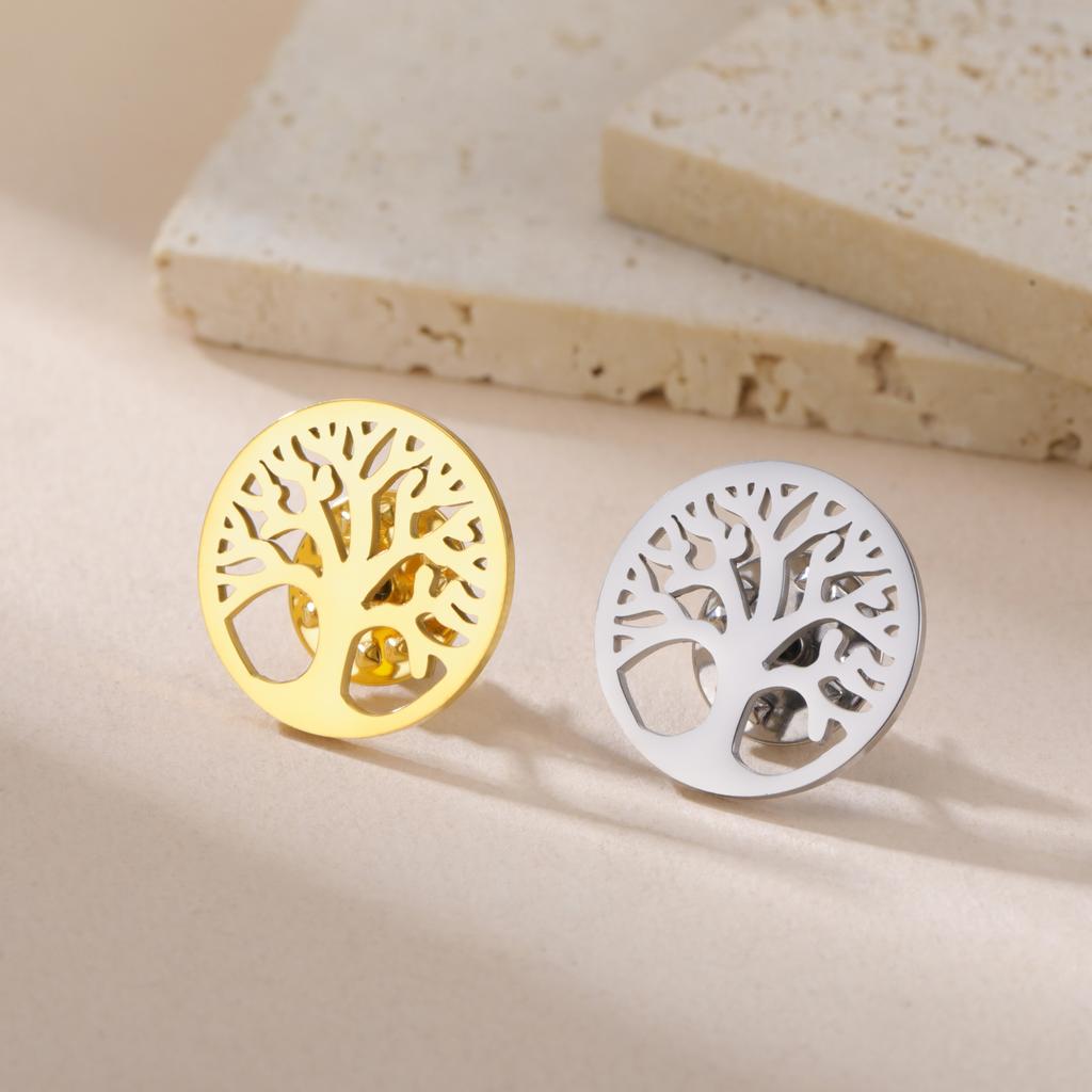 Vintage Tree of Life Brooch for Women Men Stainless Steel Suit Collar Backpack Pins Badges Jewelry 2026 Gift Wholesale New
