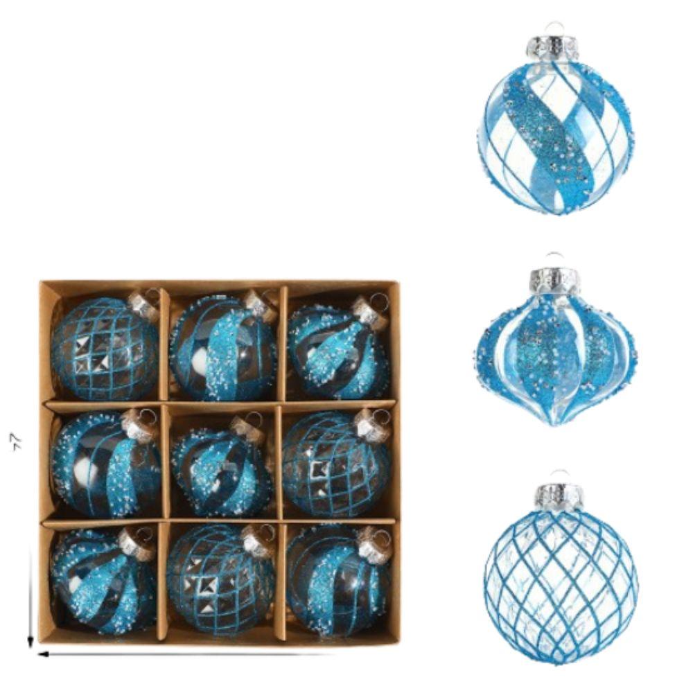 9pcs Transparent Electroplated Christmas Hanging Balls Merry Christmas Tree Decor  Children Gifts