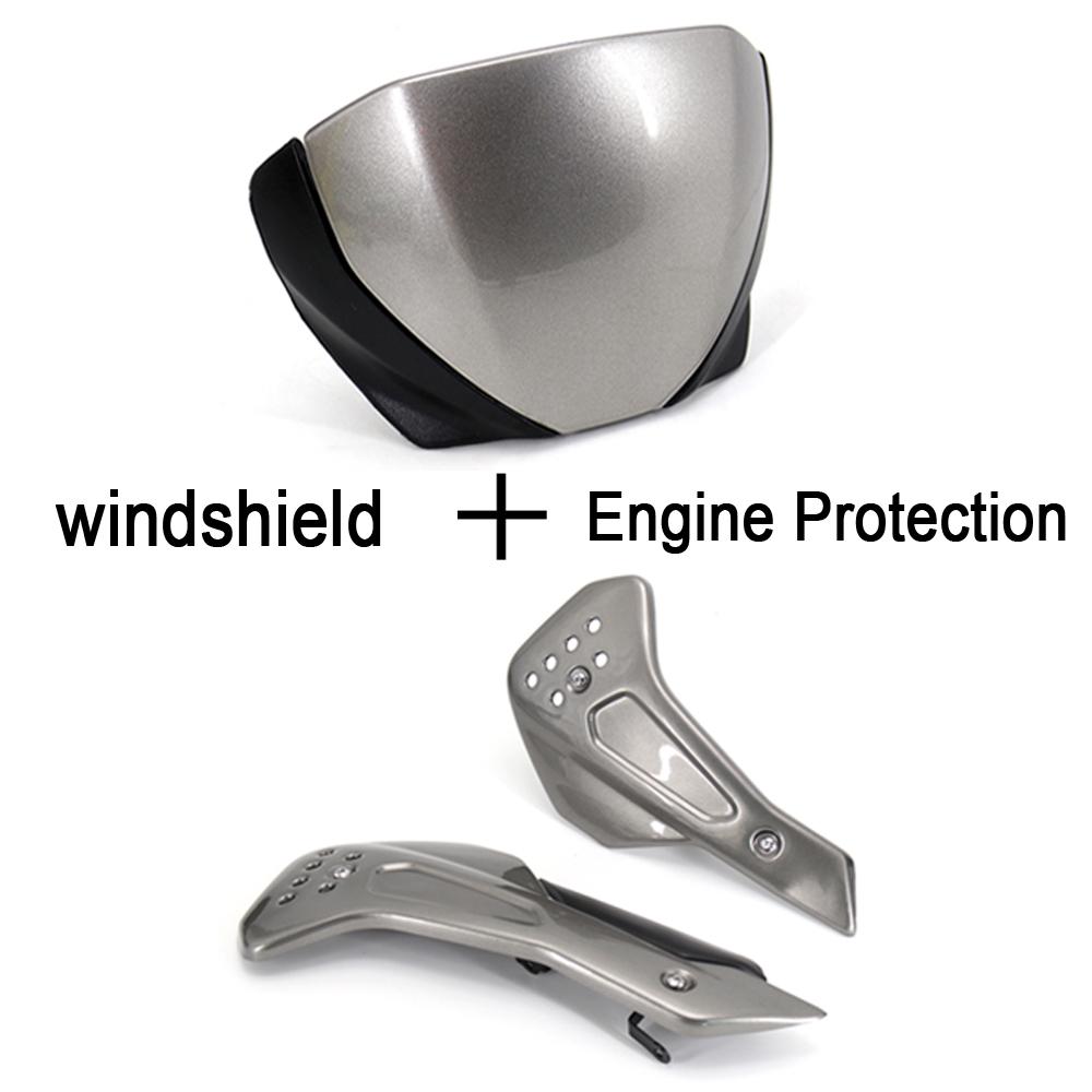 2021 For Trident 660 Motorcycle Parts Windshield Windscreen Deflector And Side Engine Belly Protection Plates Lower Fairing