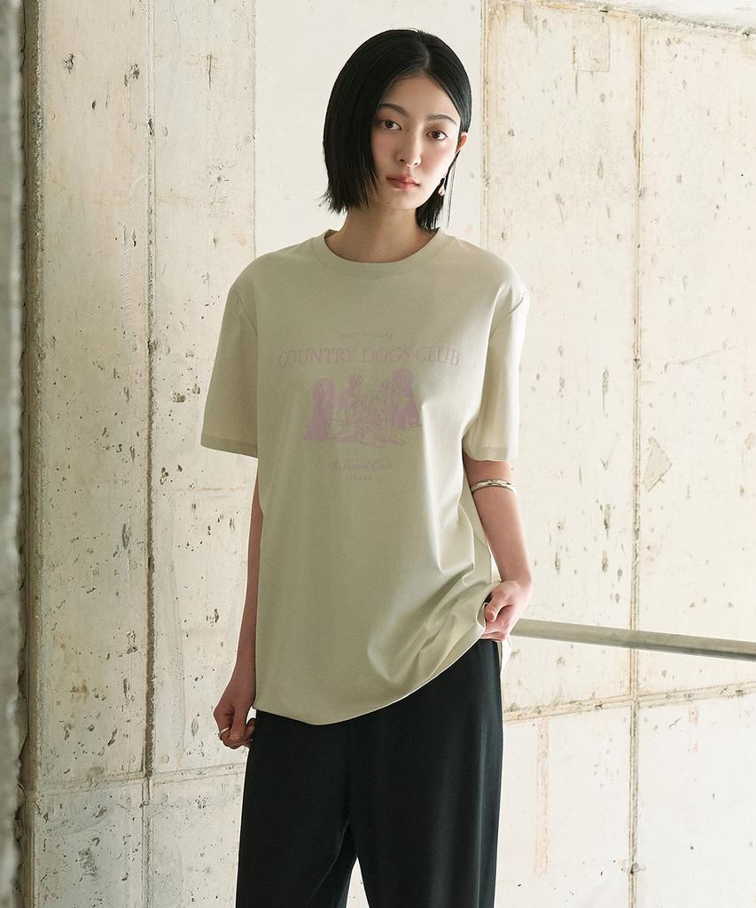 Siyajyu Sitp5296 Country Dogs Club Short Sleeve T-Shirt_Khaki Beige
