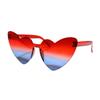 Thin Peach Heart Jelly Color Rimless Heart-shaped Sunglasses - Candy Color One-piece Glasses