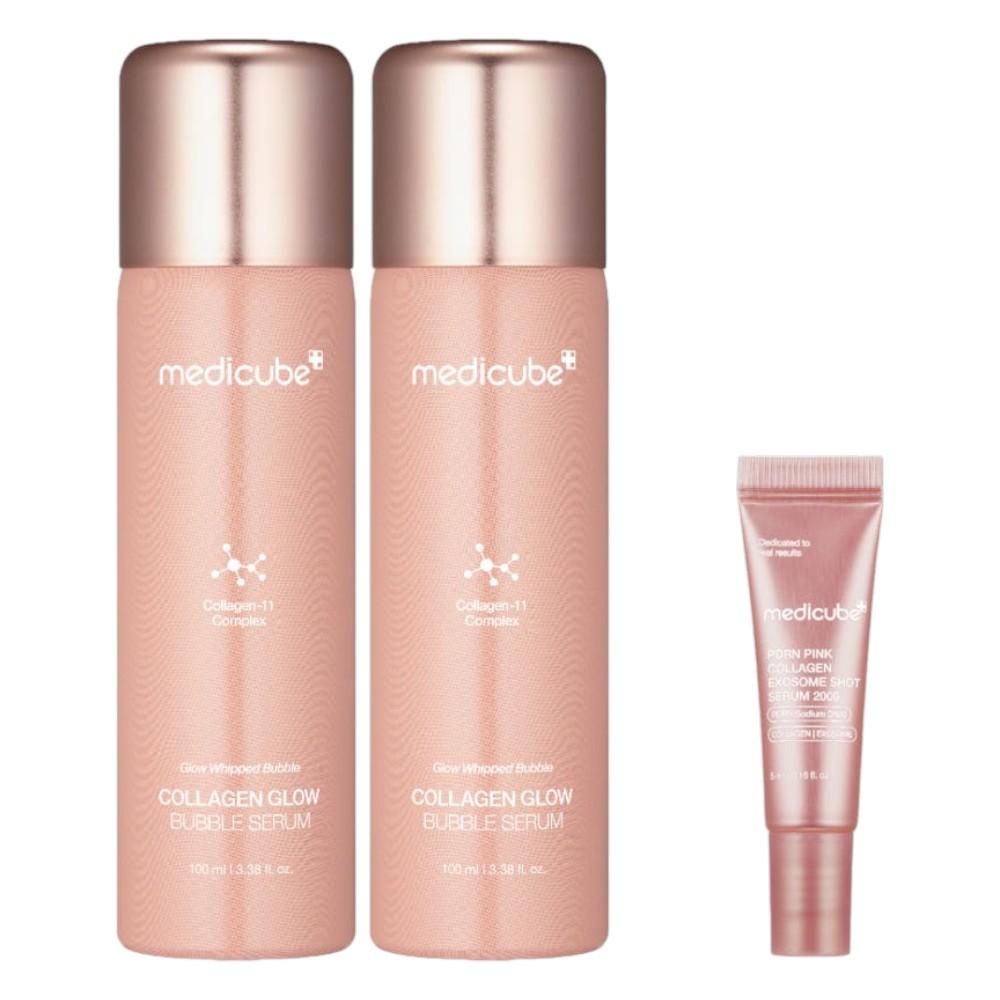 Medicube Collagen Glow Bubble Serum 100ml x 2ea Brightening, Firming, Plumping, Hydrating Mousse Serum Duo Pack