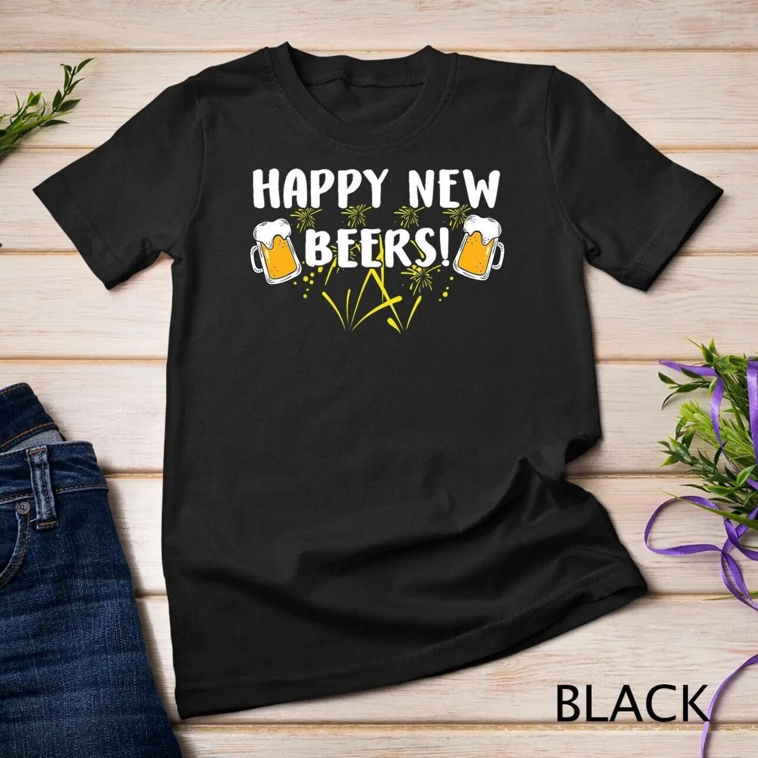 Happy New Beers Funny Year 2024 s For Men T shirt S