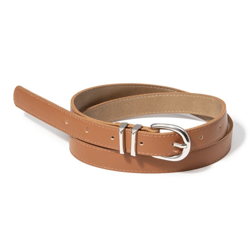 

halden (W) two loop silver fake leather belt (T017_tan) tan