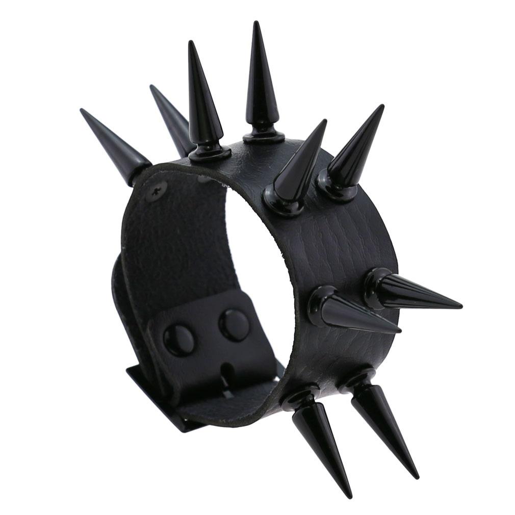 Purple Goth Bracelets For Women Punk Boho Emo Spike Rivets Pu Leather Charm Bracelet Cuff Bangles Festival Jewelry Party Gifts