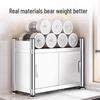 Modern Kitchen Countertop Storage Rack with Sliding Door